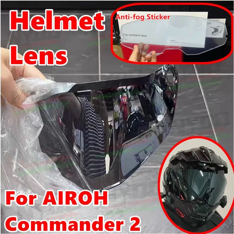 

Helmet Lens for AIROH Commander 2 Windshield Motorcycle Helmet Visors Replacement Accessories,Anti-fog Sticker