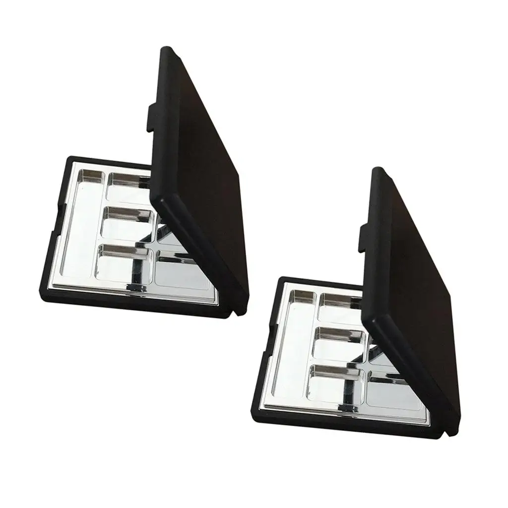 قطعتان من 6 شبكات حاويات أحمر الخدود الفارغة لظلال العيون مع مرآة مقاومة للصدمات وإكسسوارات التجميل (أسود)