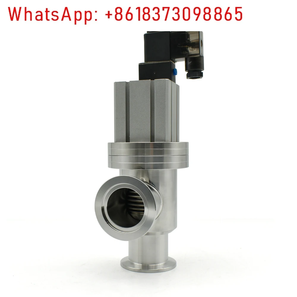 

KF16 KF25 KF40 KF50 Vacuum Pneumatic Angle Valve 24/220V Y-shaped L-shaped SS304 Vacuum Flange Gas Safety Flapper Valve