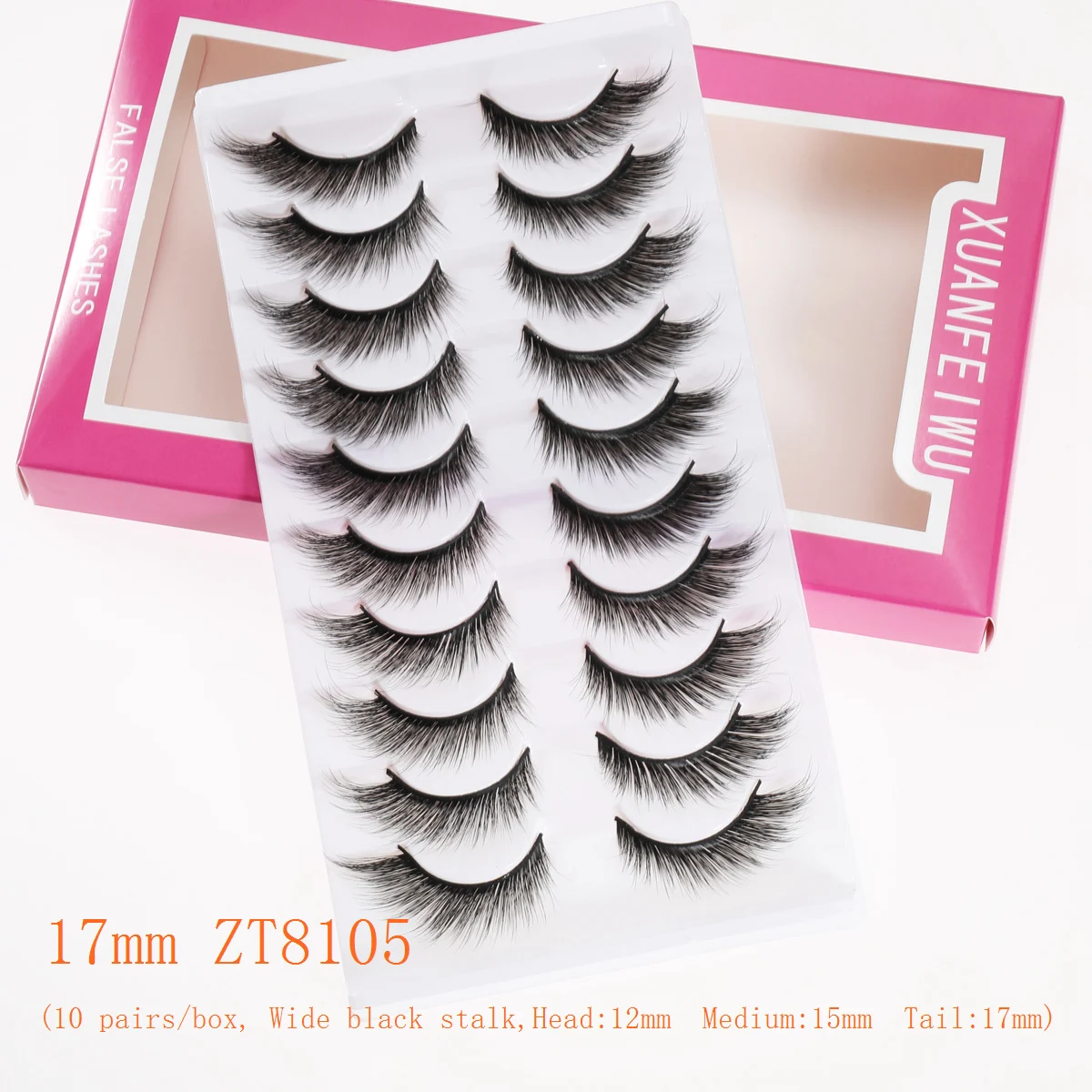 Xuanfeiwu Dense Stage Performance Slanted Flying 5D Curling Hard Stem False Eyelashes Realistic Three-Dimensional Eye Tail Elongated Party Anime Eyelashes Self-Grafting Eyelashes