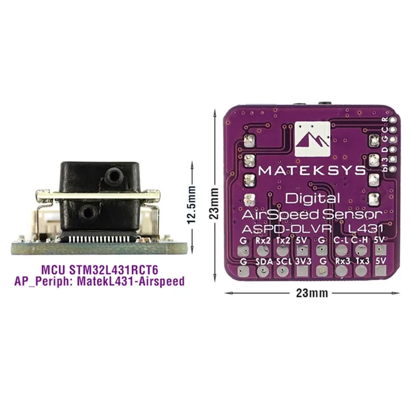 APMATEK Mateksys เซ็นเซอร์วัดความเร็วลมแบบดิจิตอล ASPD-DLVR สำหรับโดรน/ควอดคอปเตอร์/เครื่องบินบังคับวิทยุ