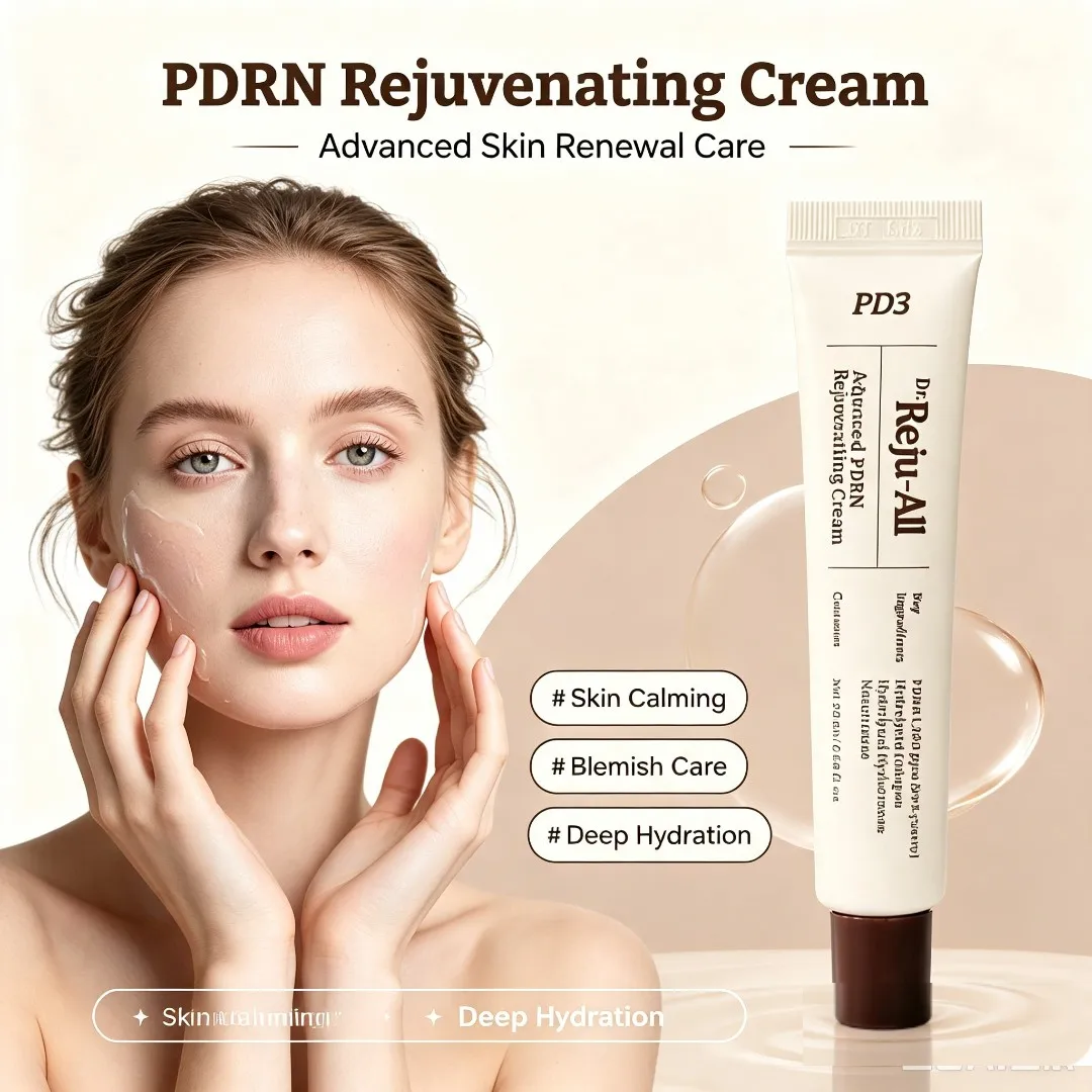 Crème Réparatrice Hydratante PDRN 20ml, Légère, Apaisante, Régénérante, Anti-Âge, Soin de la Peau, Hydratant, Lisse la Peau Rugueuse, Crème Nourrissante