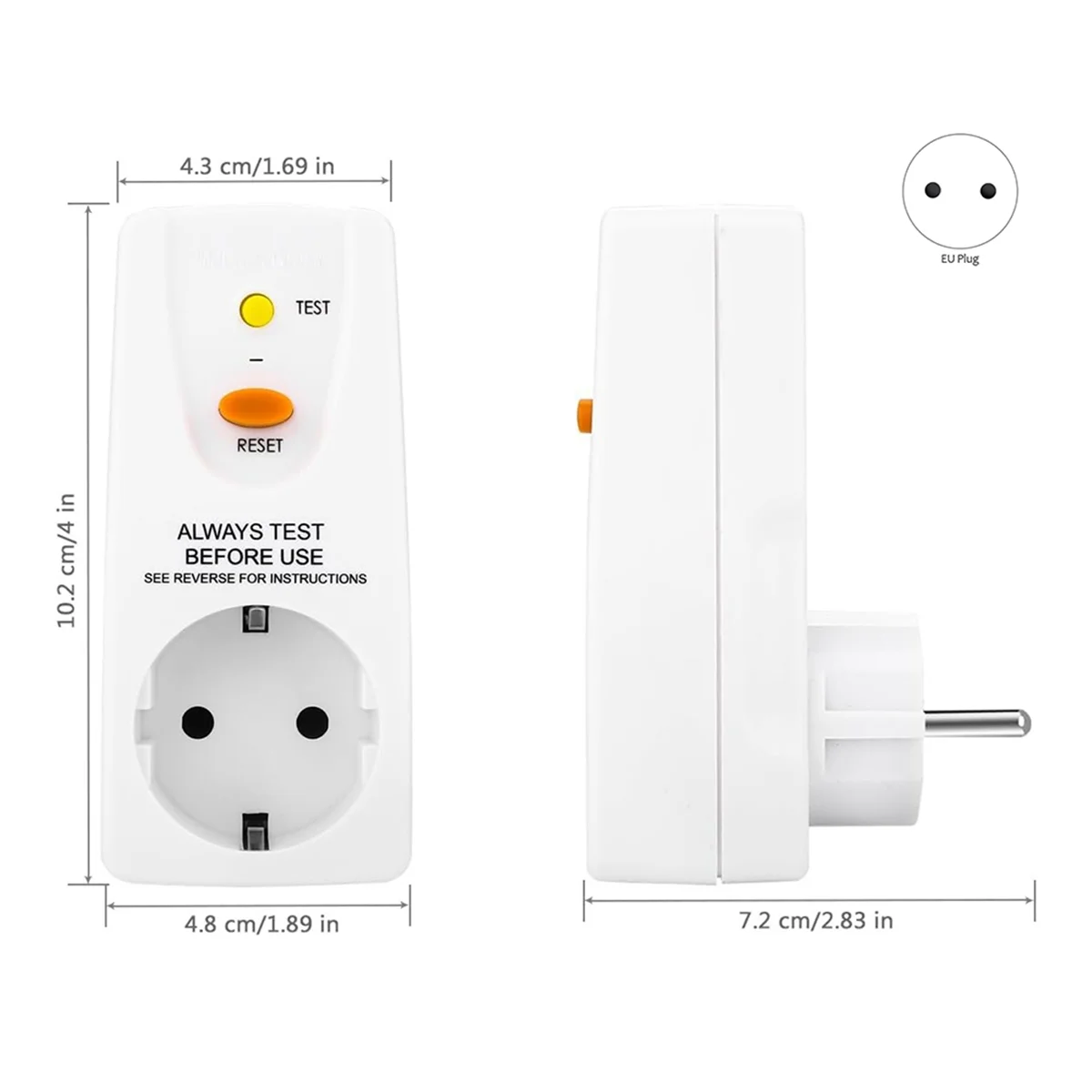 16A Gfci ป้องกันการรั่วไหลปลั๊ก Rcd ซ็อกเก็ต Home Circuit Breaker Cutout สวิทช์ป้องกันส่วนบุคคลปลั๊ก EU Plug