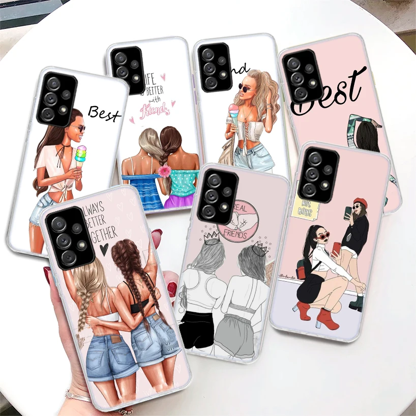 Girls Best Friends Forever BFF Coque Phone Case For Samsung Galaxy A51 A50 A71 A70 A41 A40 A31 A30 A21S A20E A10 A11 A01 A6 A7 A