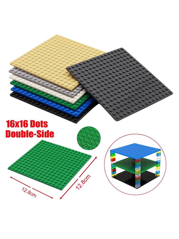 4PCS Dubbelzijdig 16X16 Dots Klassieke Grondplaat Bouwstenen Bricks Basisplaten DIY MOC Bouwstenen stad Bouw Speelgoed - afbeelding 2