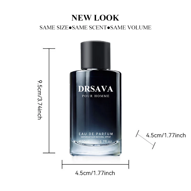 DRSAVA Fougere Perfume para Hombre, fragancia de cedro, lavanda, feronomía, larga duración, Eau de Parfum, 50ML, 1.7FL.OZ