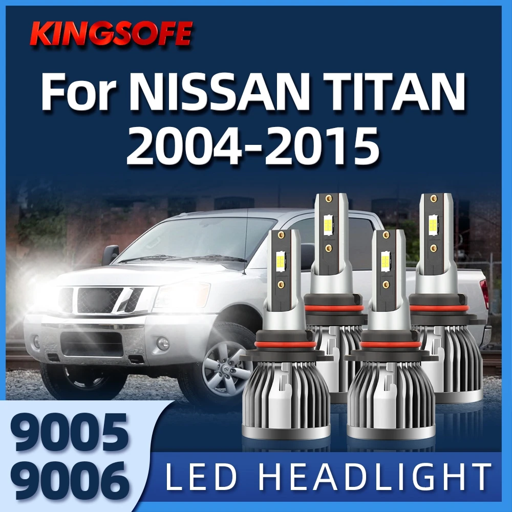 

9005 Turbo LED Lights 9006 6000K White Headlight For NISSAN TITAN 2004 2005 2006 2007 2008 2009 2010 2011 2012 2013 2014 2015