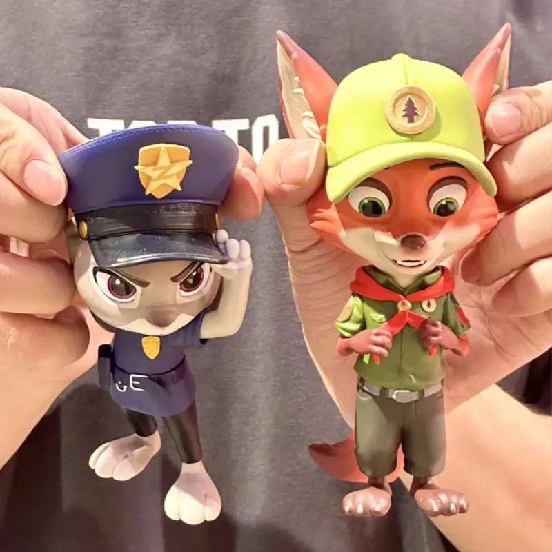 Disney Nick Judy Zootopia Figure Cartoon Tidal Suit Decoration Handmade Doll Desktop Ornaments Model Toy Children Brithday Gifts