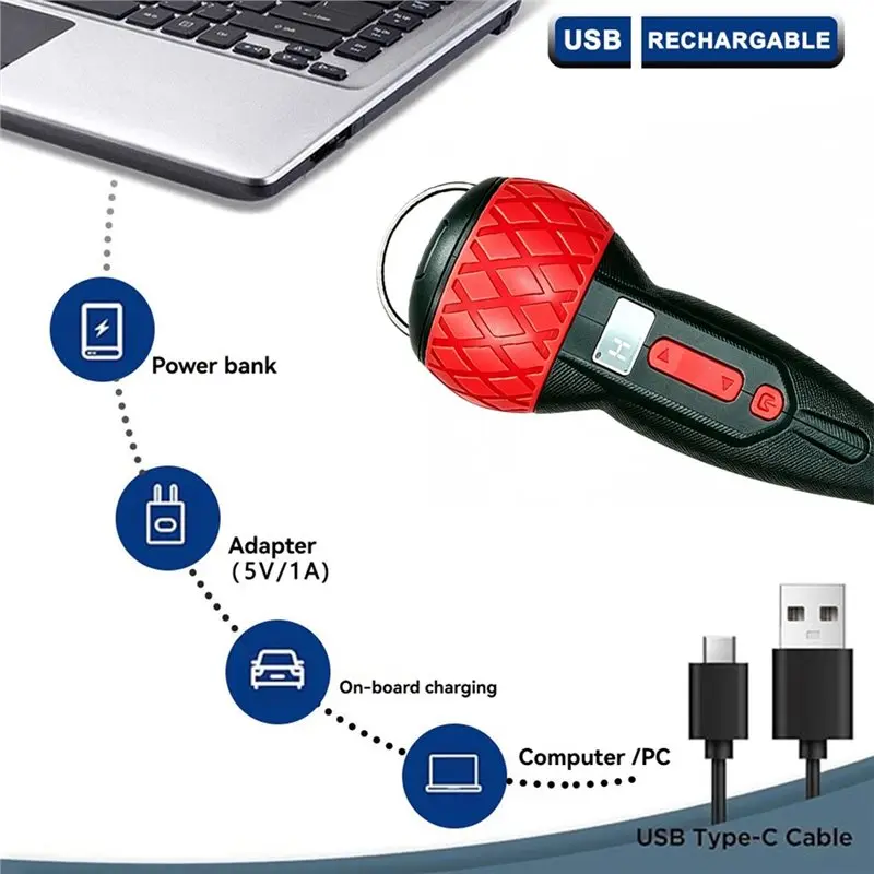 ABAE-3.6V Cordless Electric Screwdriver Portable Mini Rotary 2-In-1 Home Gadget With 4Nm Torque Non-Slip Handle & LED Light