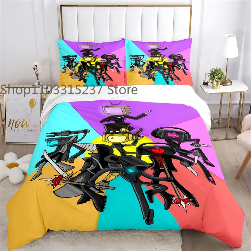 

M-Monitor T-Toilet P-Person 2024 Duvet Cover Sets Printed Bedding Set Double Queen King Size 2/3pcs,Bettbezug