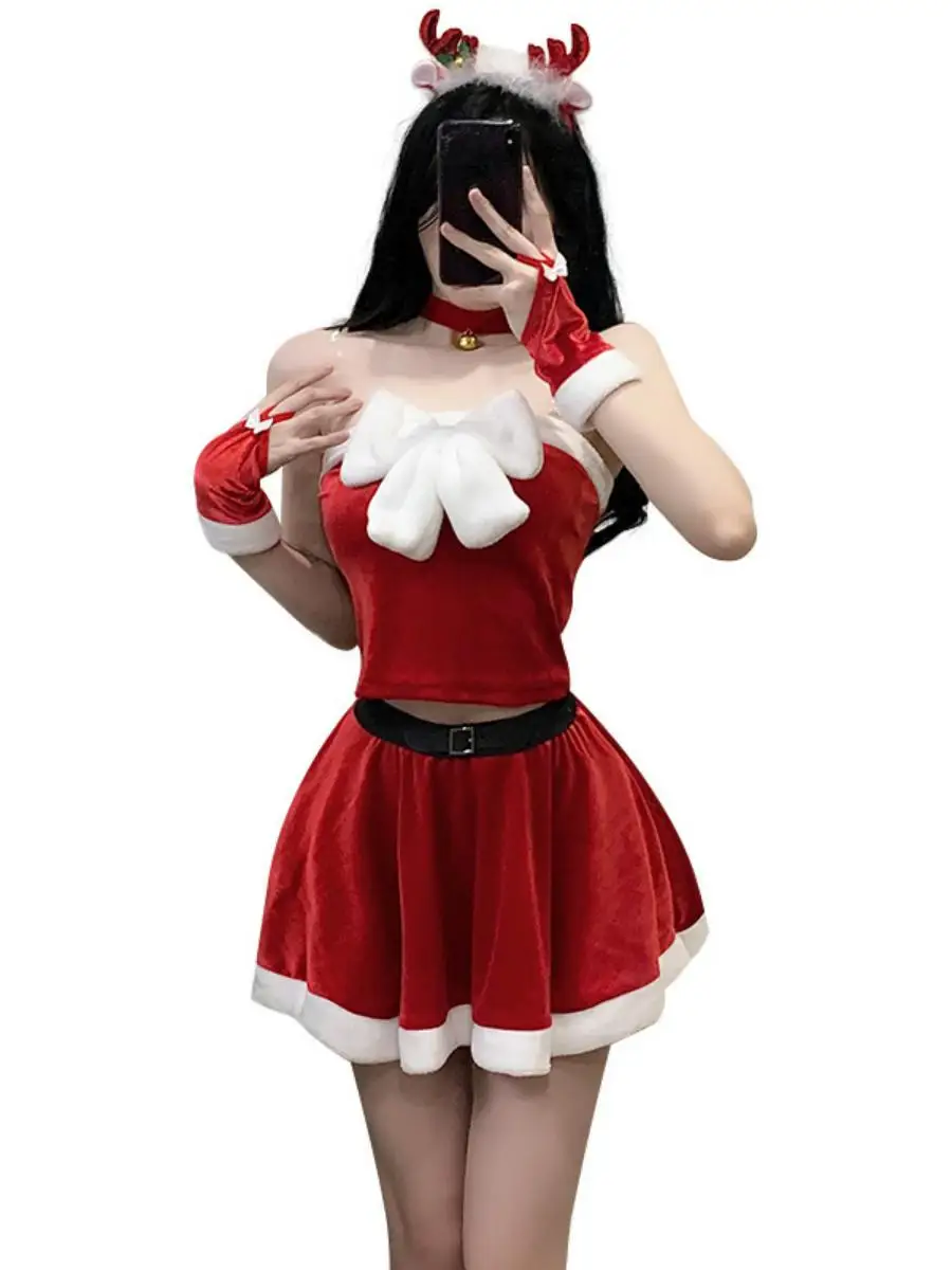 Xian cervos cisas feminino sexy cos ano novo robe doce internet famoso loween desempenho traje conjunto s9 palco outfit