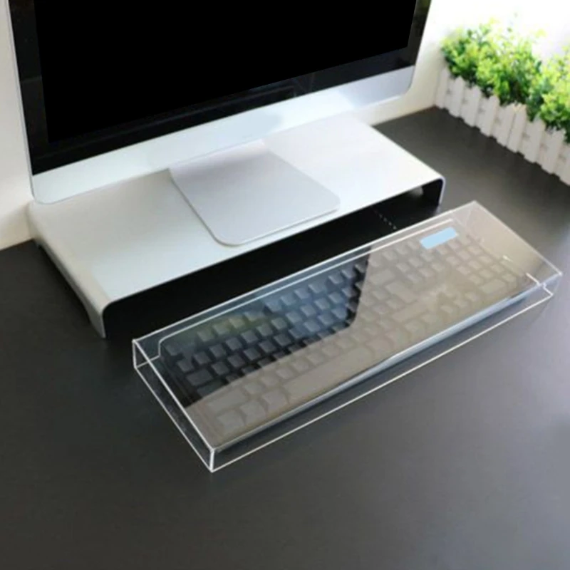 F3KE Casing Pelindung Akrilik Penutup Keyboard- Anti Bening untuk Desktop Laptop Gaming Komputer Keyboard Stand