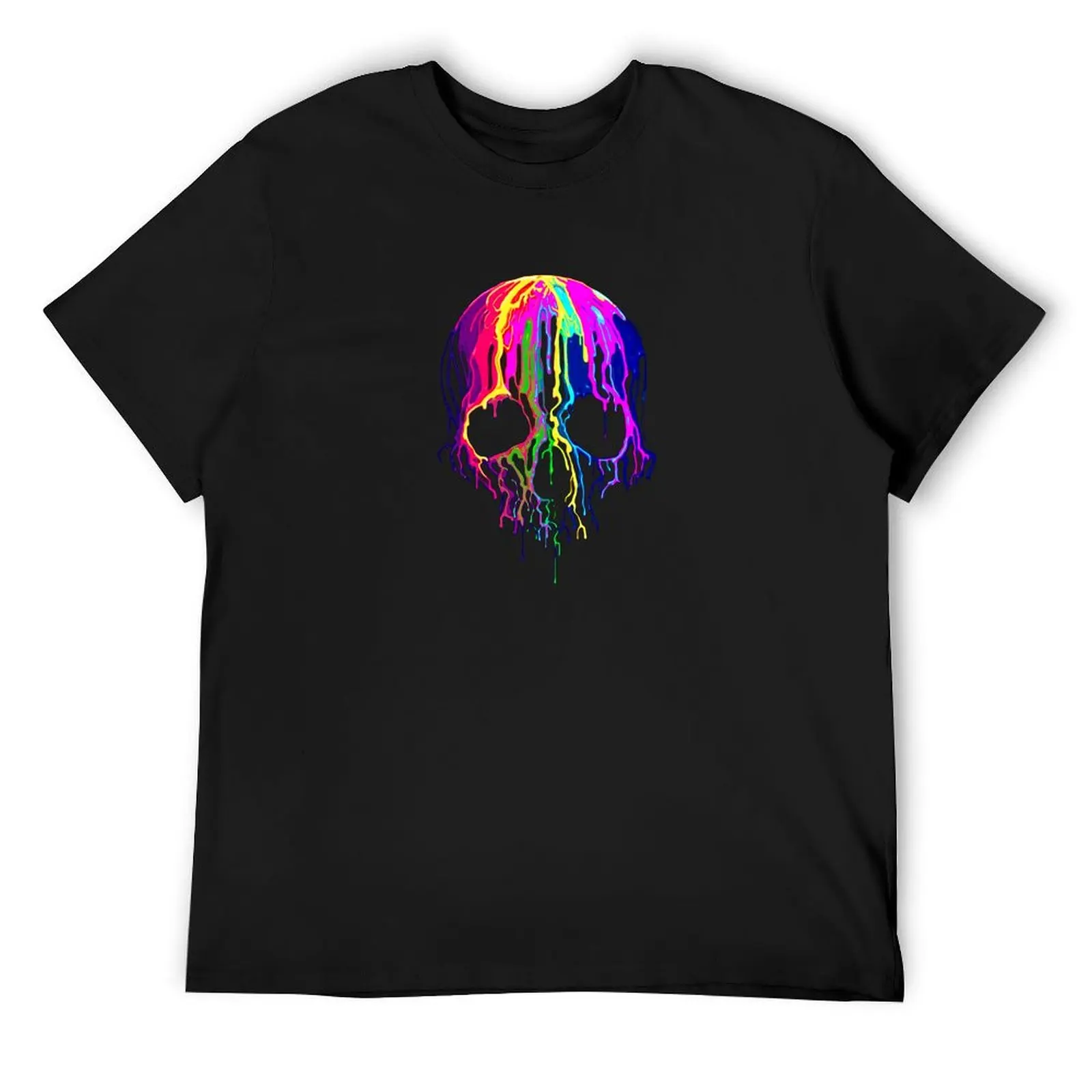 

Dripping paint colourful Skull lover gift t shirt T-Shirt custom t-shirts blacks man clothes men clothing