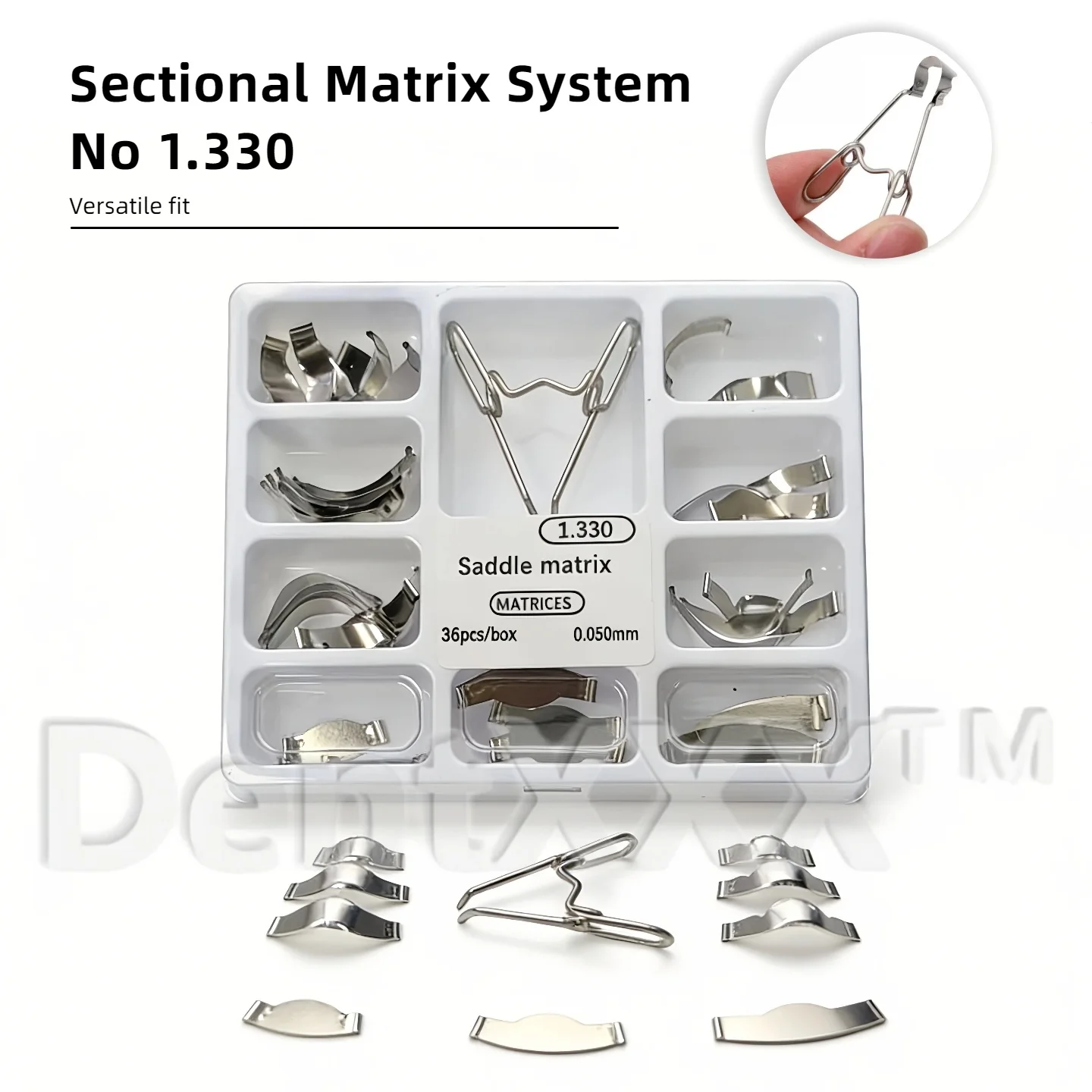 

36Pcs Sectional Matrix System Band Resin Clamping/Separating Ring Shaped Sheet 1.330 with Springclip Care Tools