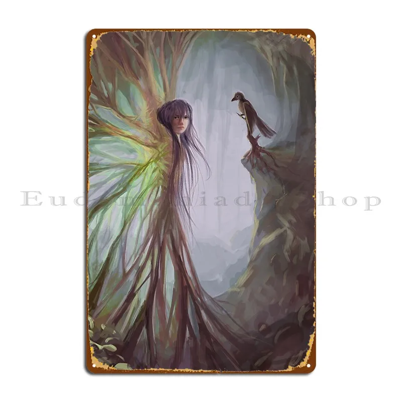 Girl Trapped In Nature Metal Sign Funny Custom Wall Plaque Pub Cinema Tin Sign Poster