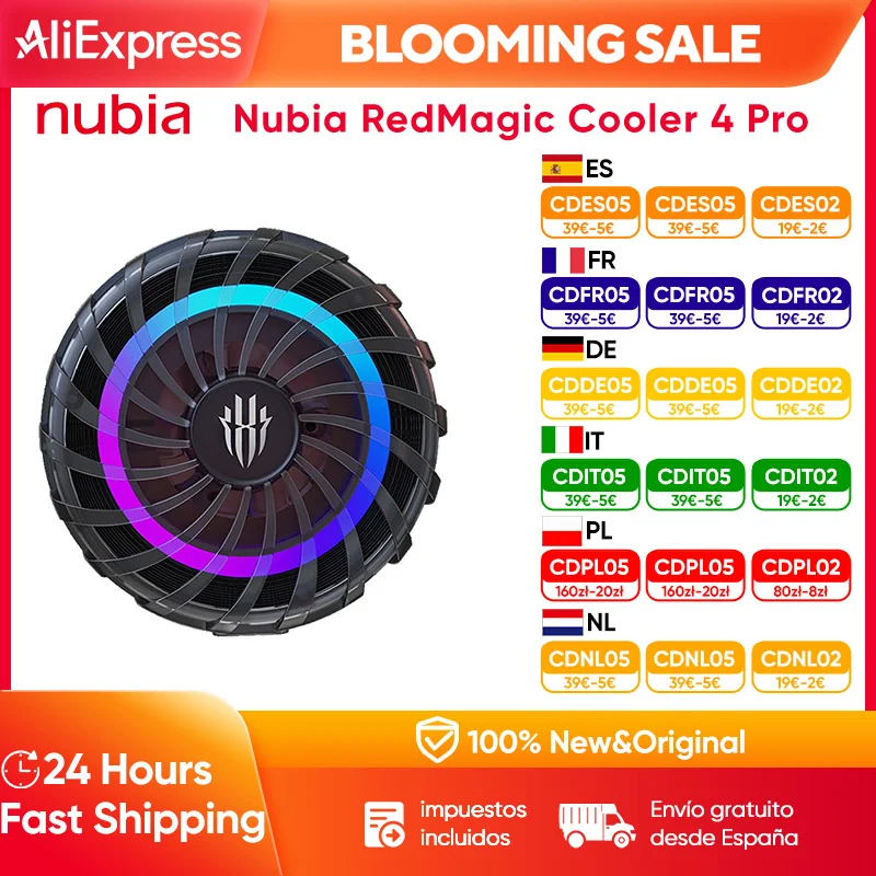 Nubia RedMagic Cooler 4 Pro Radiatore LED RGB magnetico FunCooler Raffreddamento a dissipazione di