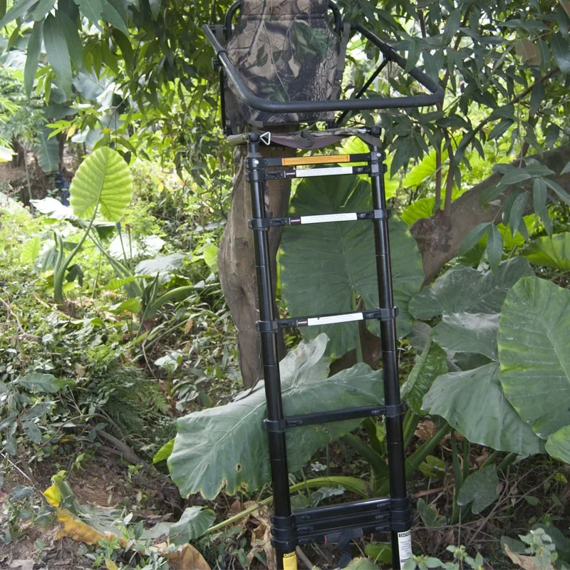 10Pcs，SC02 Hunting Telescopic Tree Stand Ladders 2.6M Foldable Tree Stand Seats Aluminum Hunter Chair Stand For Animals Observat