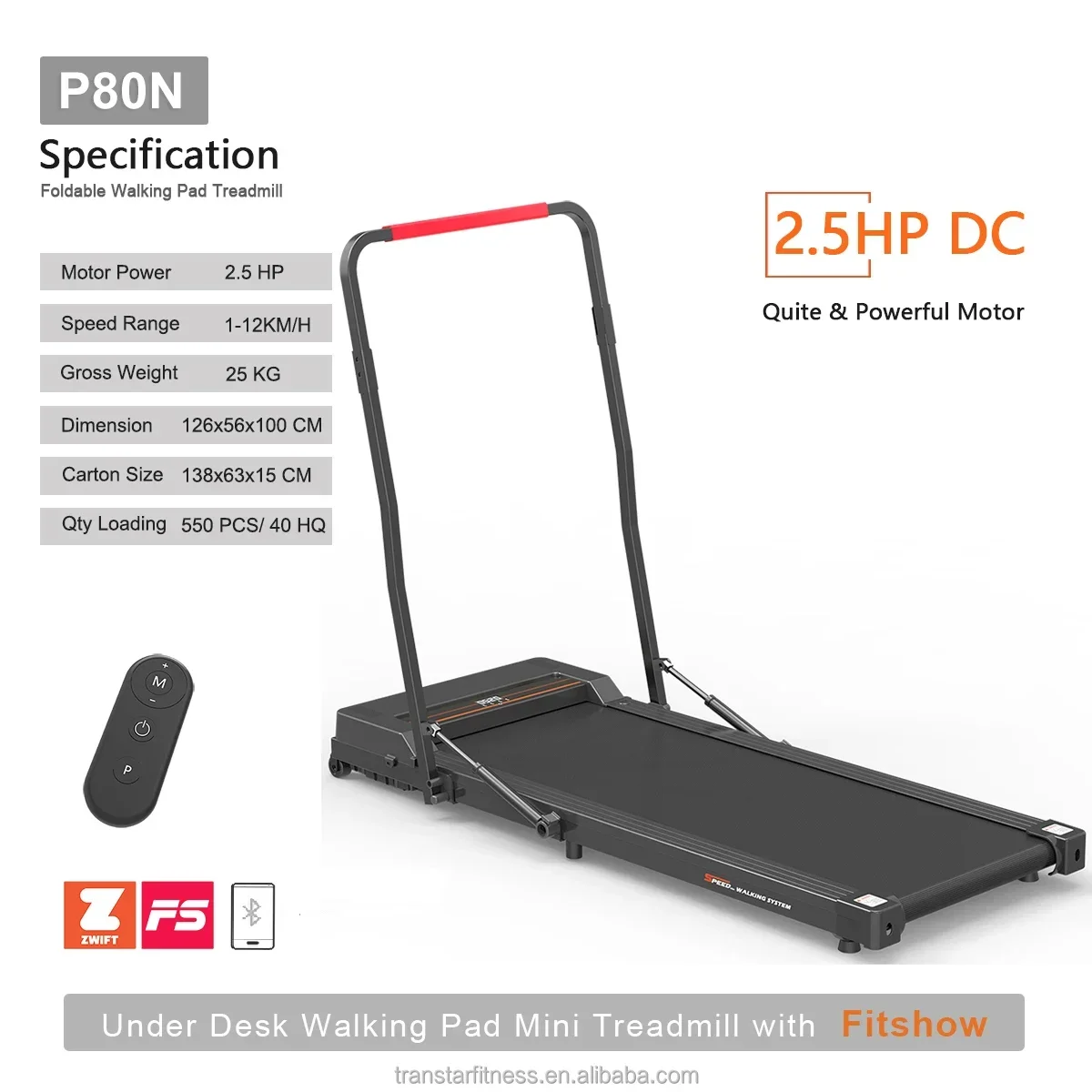 Compact Walking Pad Smart Tredmill Portable Treadmill Machine Foldable for Home Gym Use