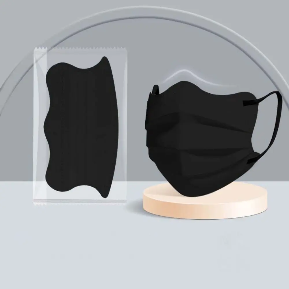 50pcs Women Female Butterfly Shaped Design Disposable Face Mask Morandi Color 3layer Anti Dust Mask V-face Protective Face Cover