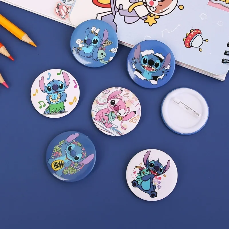 Disney Lilo & Stitch Brooch Anime Action Figure Cute Cartoon PVC Brooch Anime Merchandise Clothing Bag Decoration Children Gifts