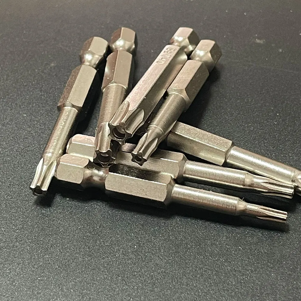 7 Pcs 50mm S2 Magnetic 5 Point Torx Screwdriver Bits 1/4\