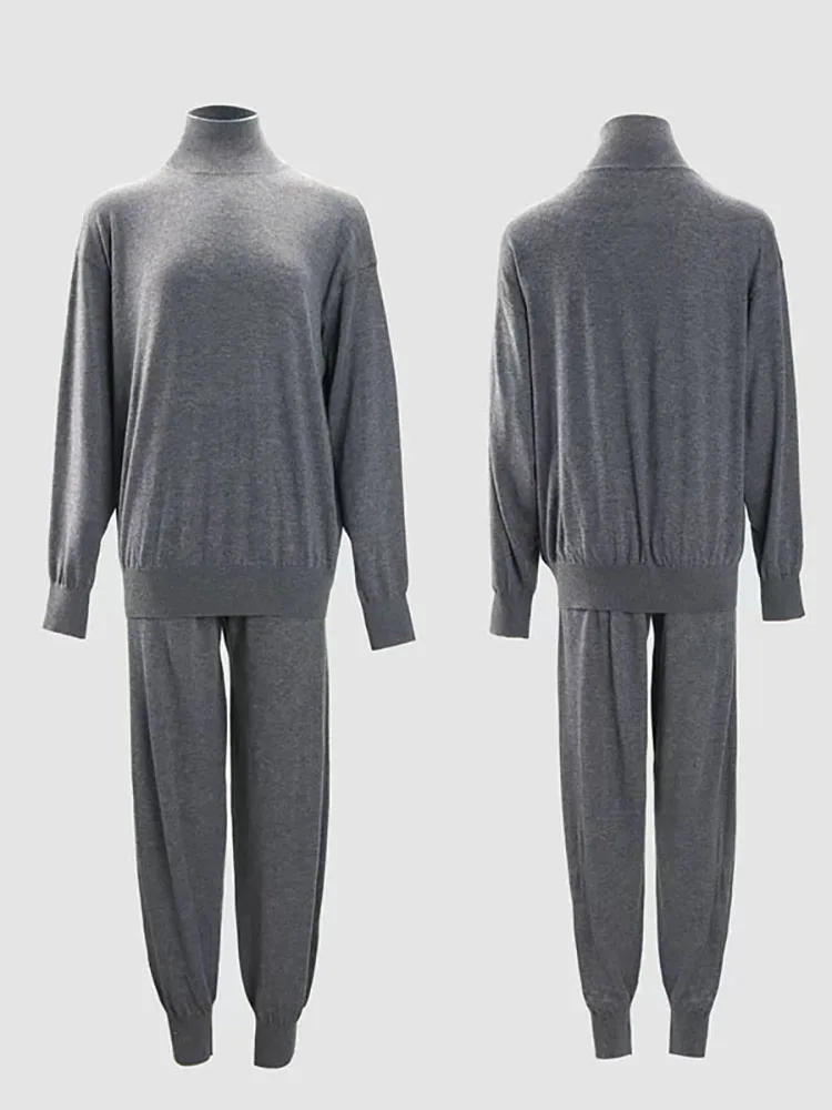 Nowe dzianinowe spodnie damskie na wczesną wiosnę 2026: Luźne, codzienne, z wysokim stanem, wyszczuplające, dopasowane spodnie marchewki.