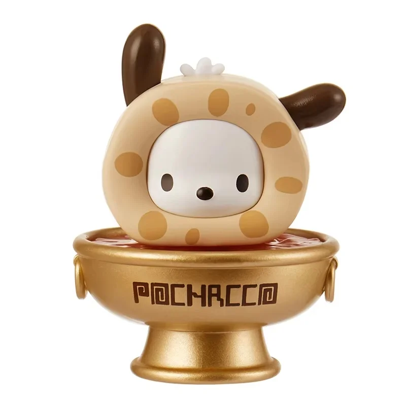 100% Echte MINISO Pochacco Hot Pot Party Mystery Box Leuke Collectible Figures Kawaii Bureau Decor Verrassing Verjaardagscadeau