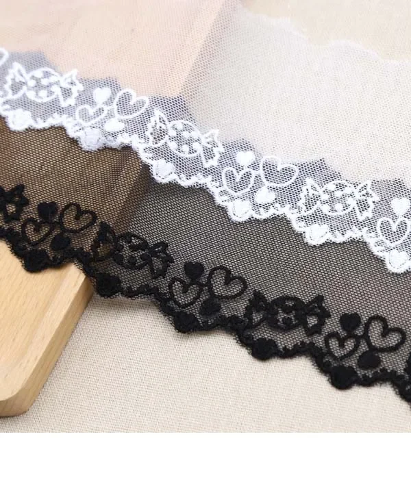 Width:6cm (2.40 inch) Sweet Candy Mesh Embroidered Lace Sewing Accessories Lace Garment Trim Lace DIY(ss-434)