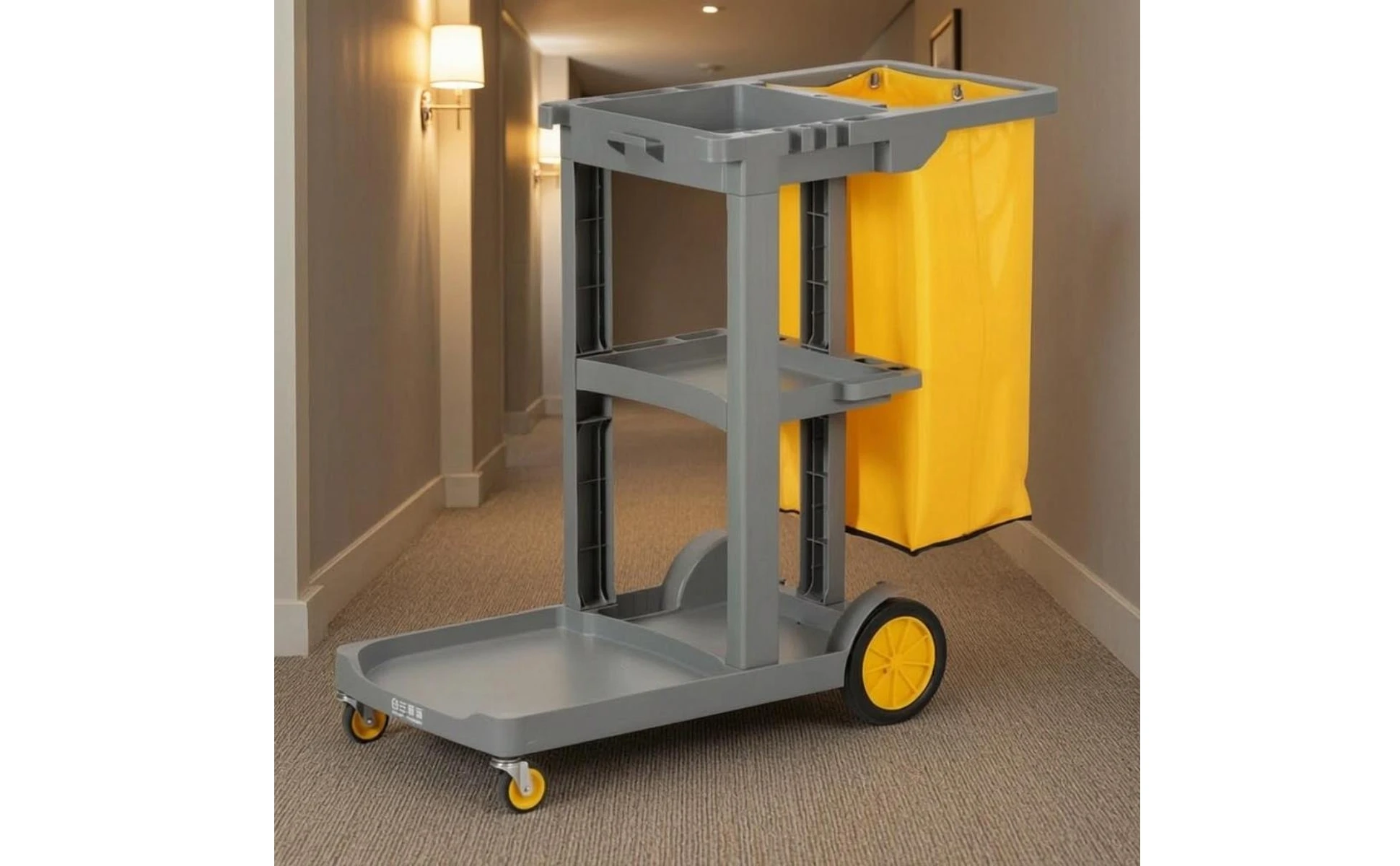 Rolling Cleaning Trolley uncoveredFrame Cleaning Trolley Household Organizer Textile Storage Bag Lower Tray