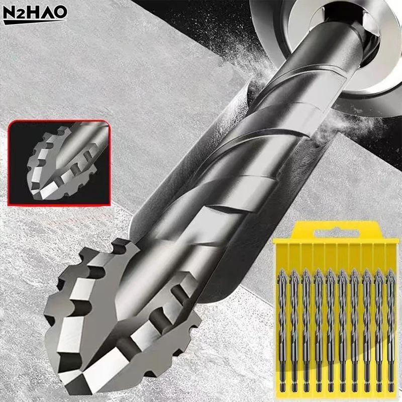 

Набор из 3-х сверл с четырьмя зубьями и эксцентриковым наконечником для сухого сверления керамической плитки, стекла, мрамора, бетона