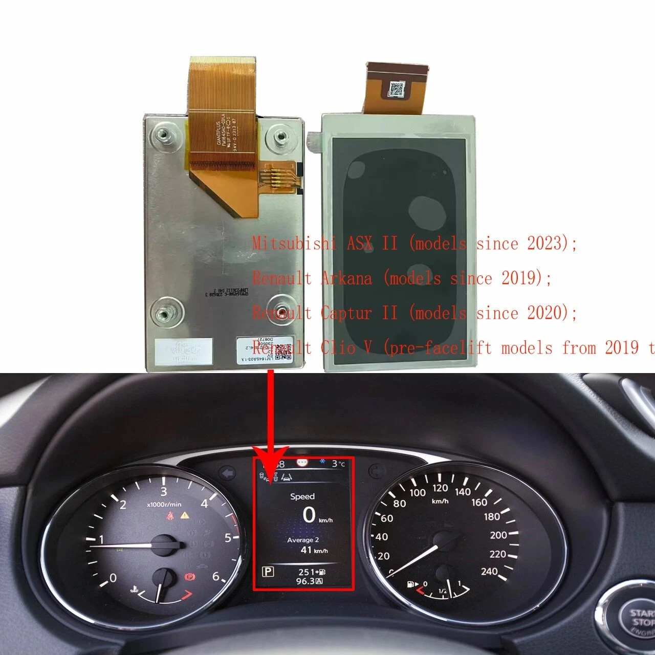 

3,5-дюймовый ЖК-дисплей для Nissan, Renault, Mitsubishi, ремонт экрана приборной панели, спидометра, комбинации приборов