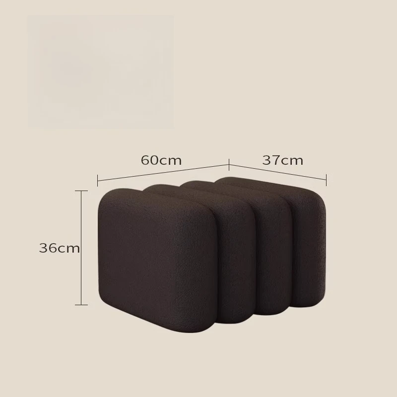 Moderne kunststijl Fuzzy Texture Cilindrische modulaire bankkruk voor woonkamer garderobe decor