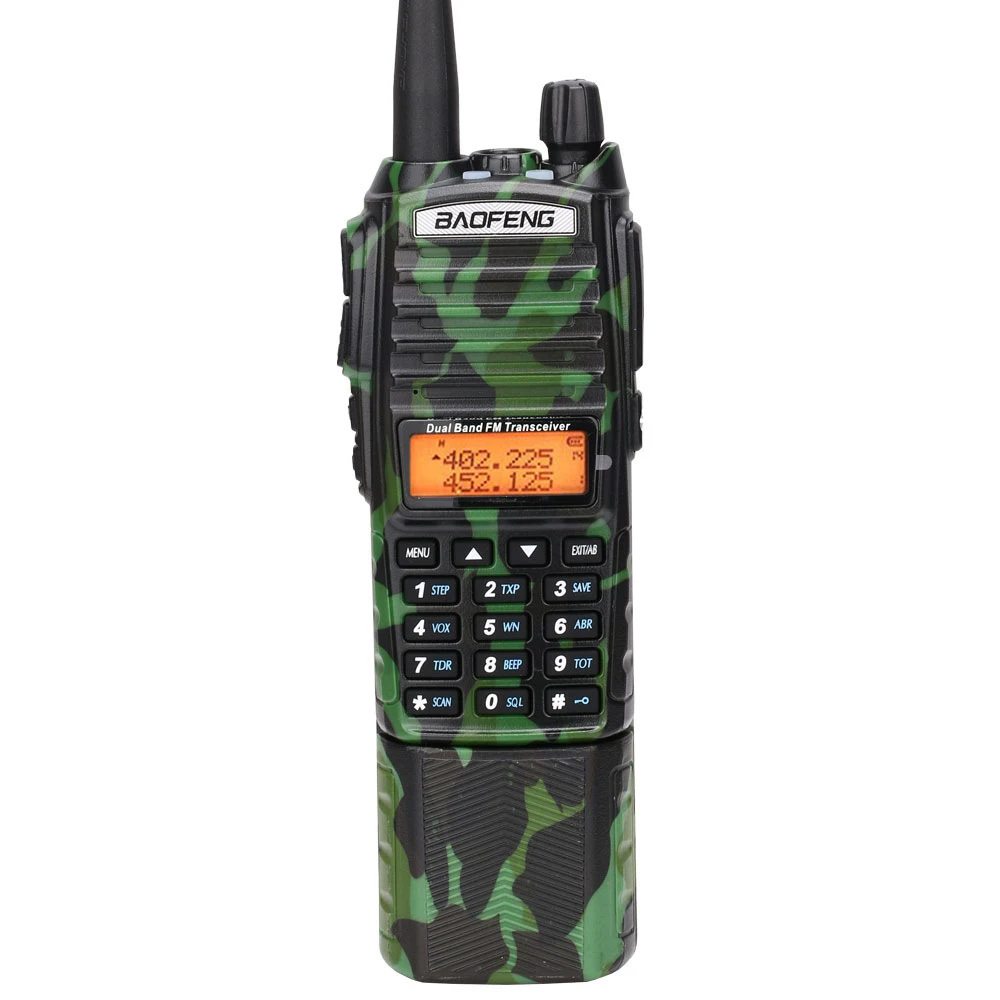 BAOFENG-walkie-talkie portátil de doble banda, radio bidireccional de camuflaje, UV, soporte de Cable USB de carga, comunicación UV82, UV-82