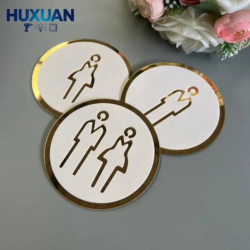 3D Toilet Sign Acrylic Men Women Bathroom Self-Adhesive Wall Sticker DIY Decor For Office Business Hotel Cafe Public Door