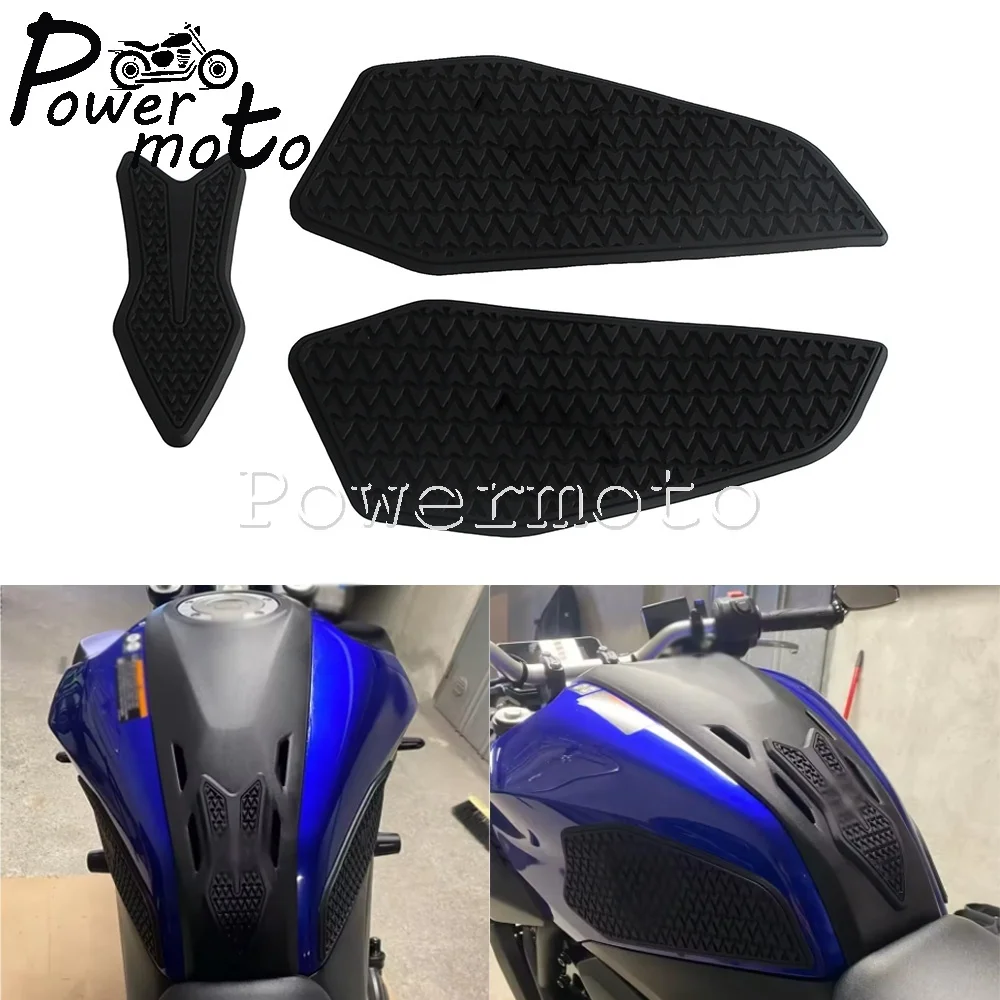 Motorcycle Rubber Tank Pad Sticker Side Tank Pad Anti Scratch Decal Accessories Rubber Non-slip Sticker For YAMAHA MT-07 MT07 25