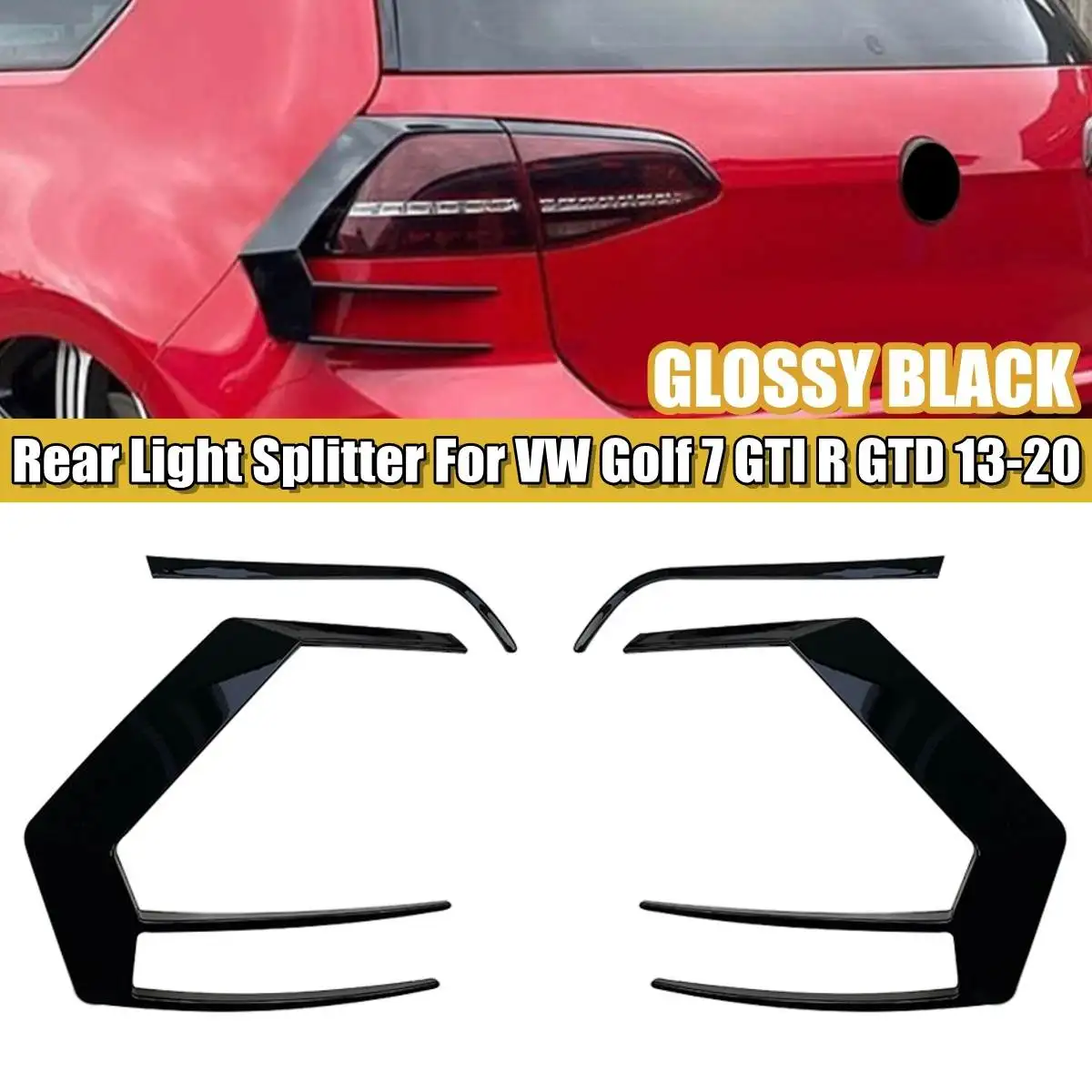

Car Rear Bumper Splitter Canard For VW Golf 7 MK7 MK7.5 GTI R GTD 2013-2020 Rear Tail Lamp Light Cover Trim