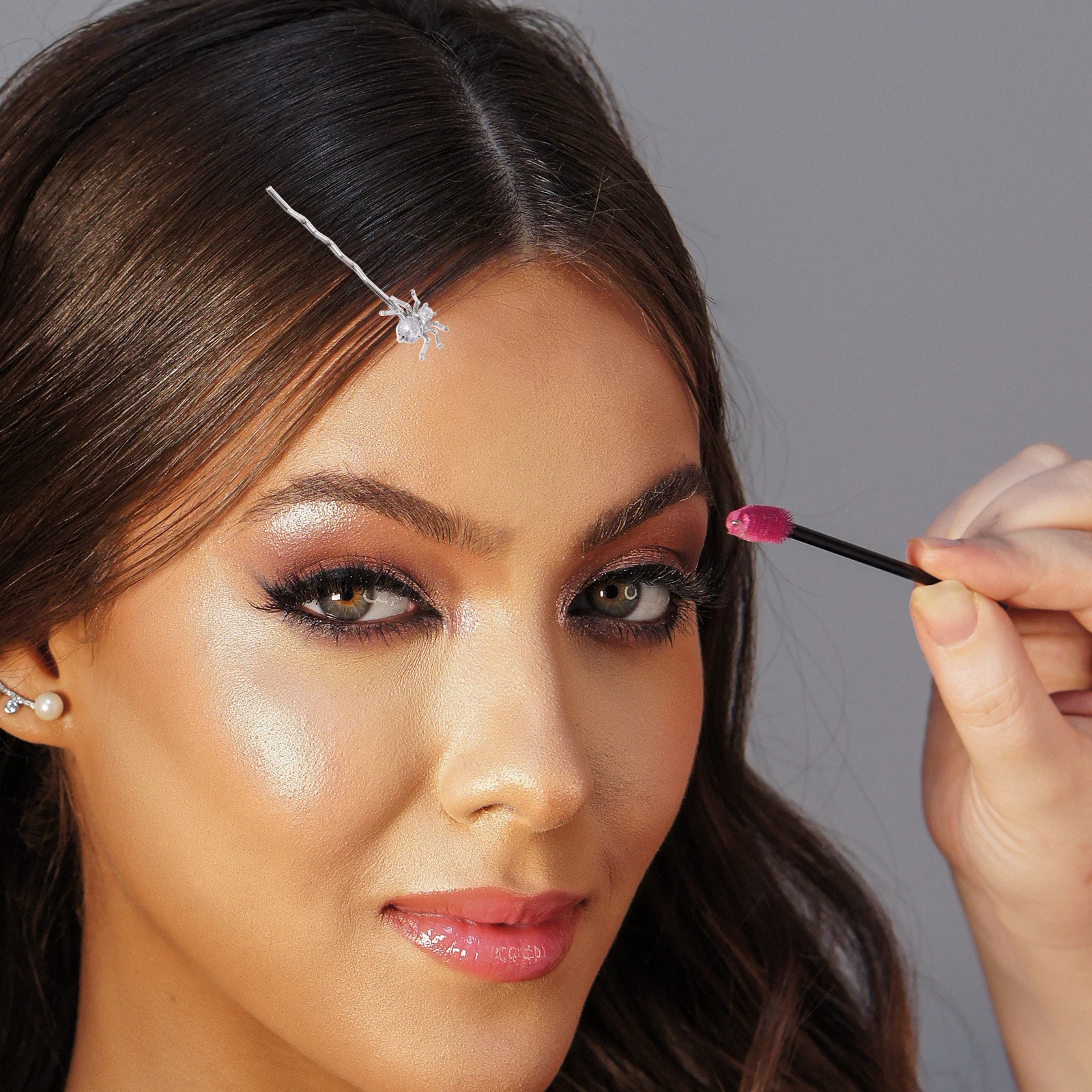 

1Pair Funny Zircon Spider Hairpins Easy to Use Secure Hold Hairpins for Women Girls Chic Gift Idea Barrettes White Golden