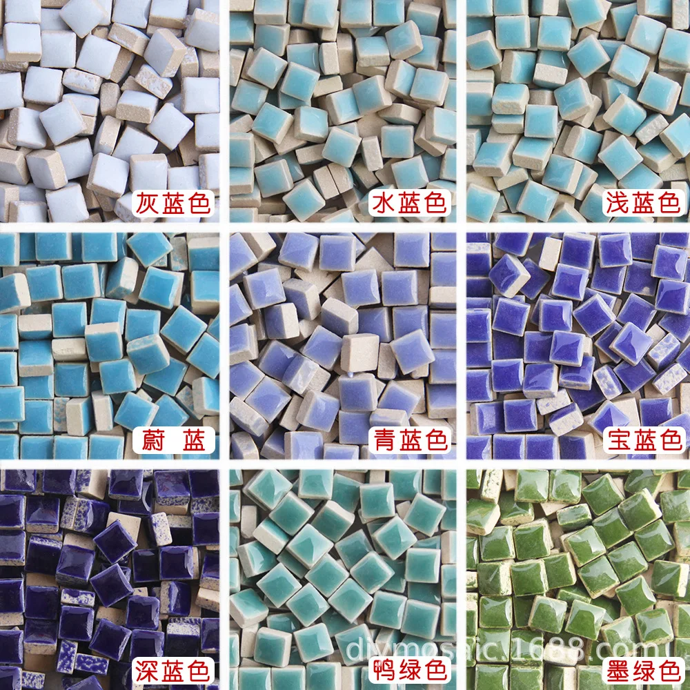 1cm Ceramic Mosaic Handmade DIY Materials, Loose Particles Mural Puzzle Mirror Tile Ceiling Tiles Stained Glass Ceramic Tile 1kg