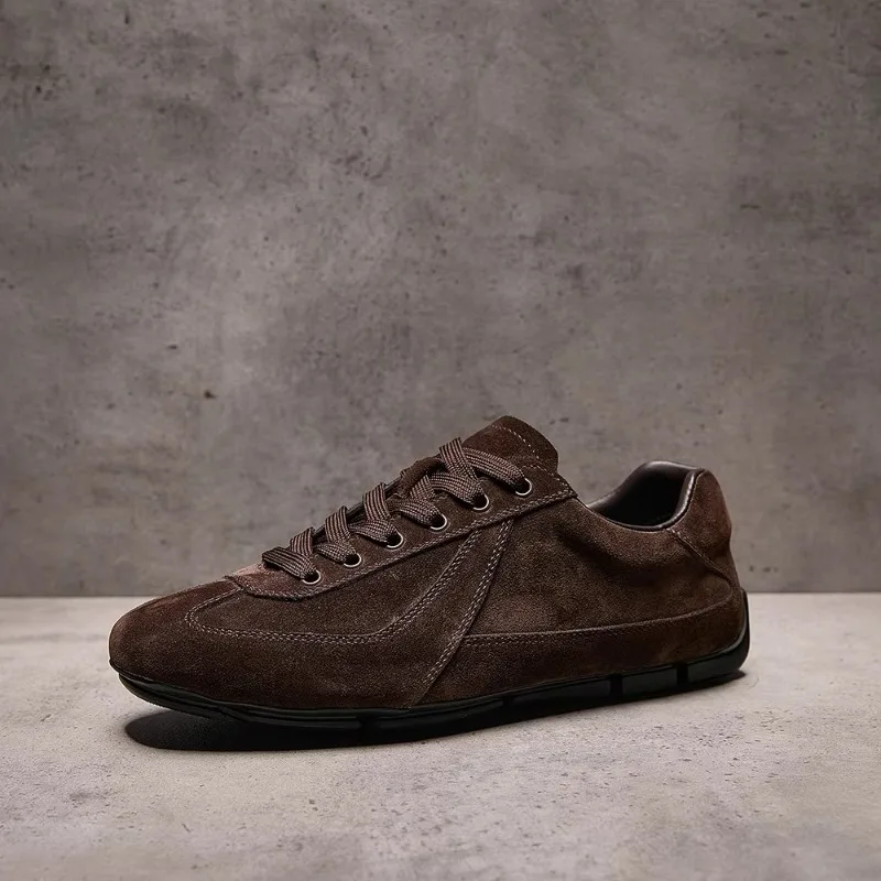 Designer Luxury Genuine Leather Training Shoes Men's British Retro Fashion Trend Casual Board Shoes Male Flat Oxfords Sneakers