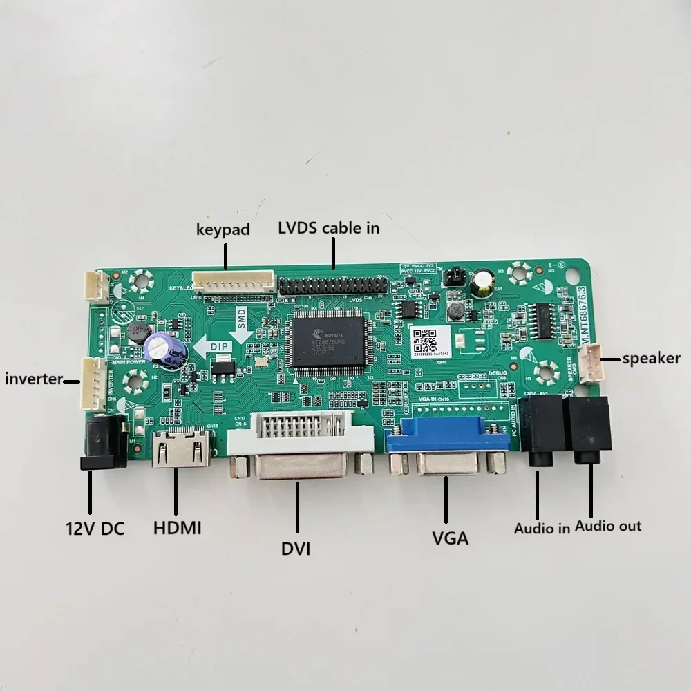 HDMI-compatible VGA DVI M.NT68676 Controller board for LTN170WX-L05 LTN170X2 LTN170WX LTN170X2-L02 1440X900 LED 17