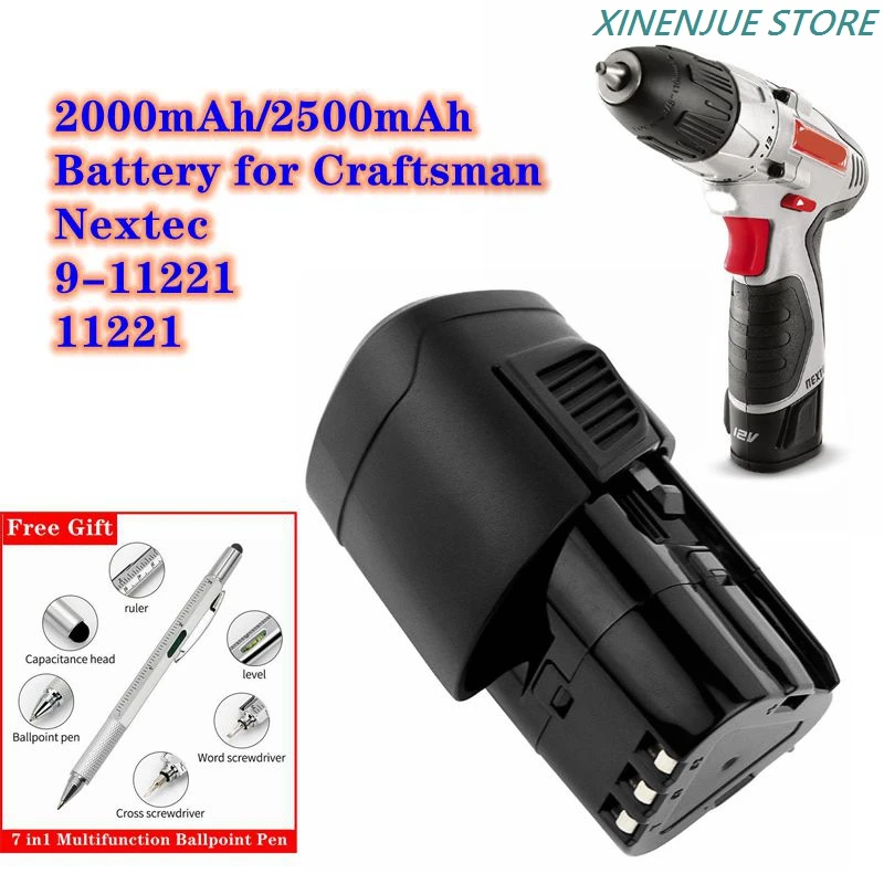 Power Tools 12V/2000/2500mAh Battery 320.11221 for Craftsman Nextec,9-11221,11221