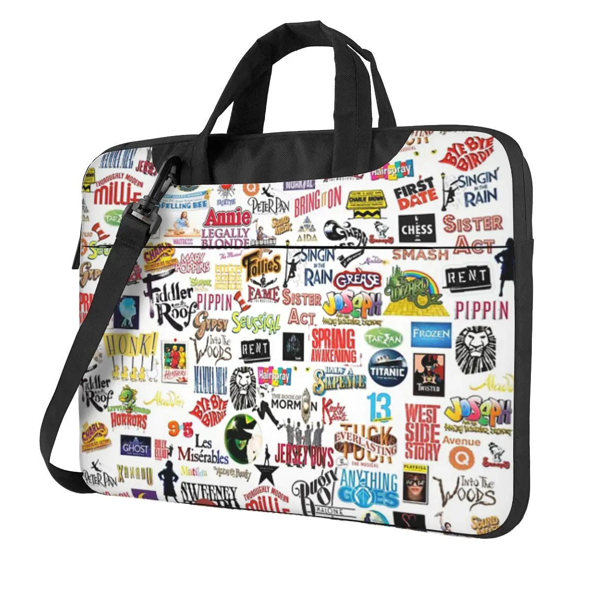 

Сумка для ноутбука через плечо с музыкальными логотипами, сумка для компьютера 13, 14, 15,6 дюймов, сумка для ноутбука Macbook Pro Lenovo