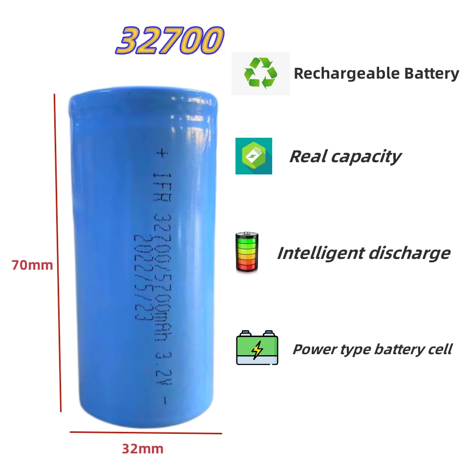 New 3.2V 32700 5700mAh  Max 30A Discharge High 12V  Rechargeable Batteries For Solar RV Backup Power