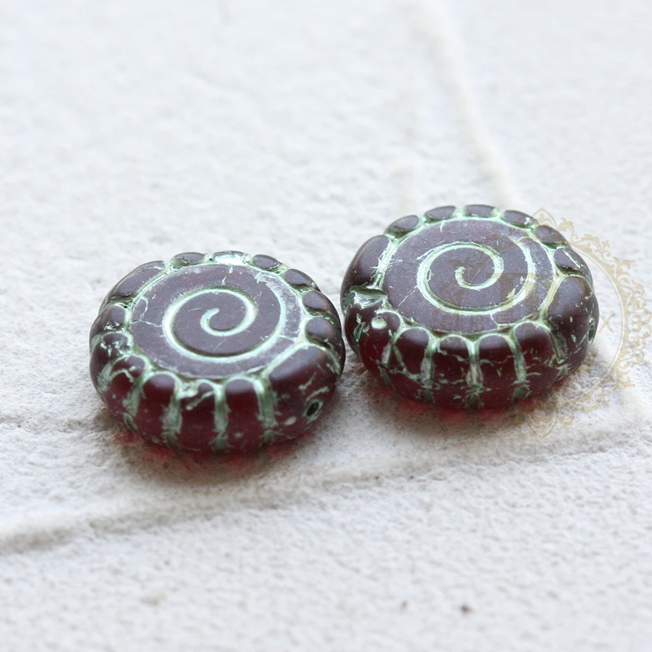 One Piece Czech Espiral Glass Beads, Varia Beads, 16mm, CZE-4