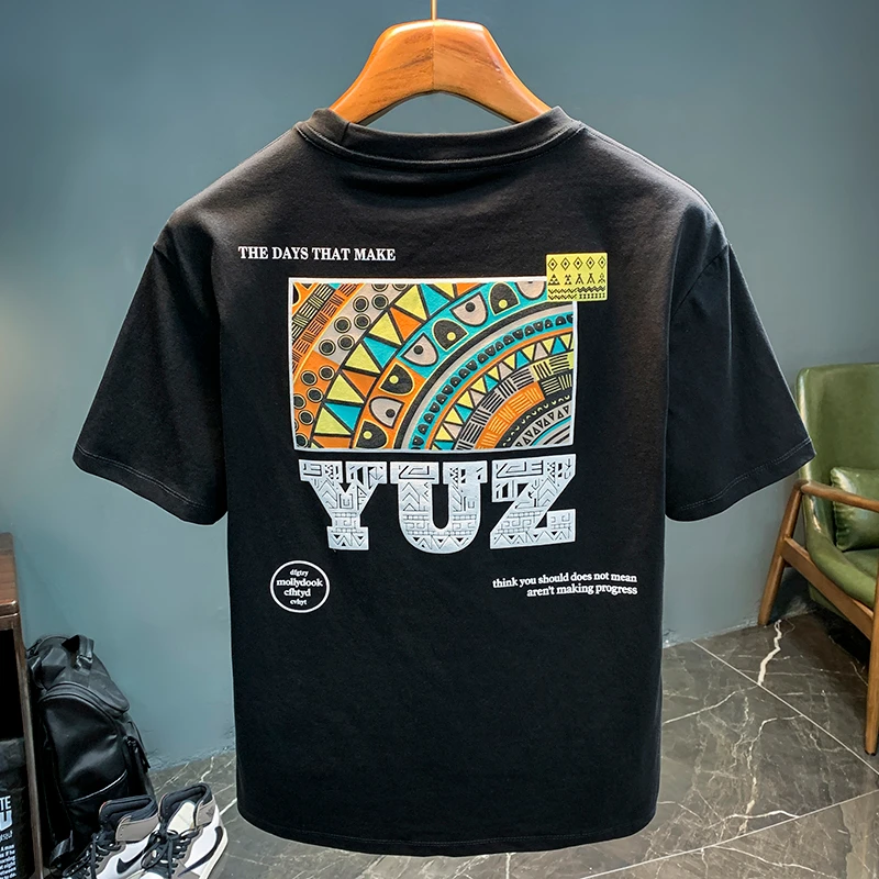 

High-quality cotton printed T-shirts for men and women in summer 2025 loose casual and fashionable short-sleeved