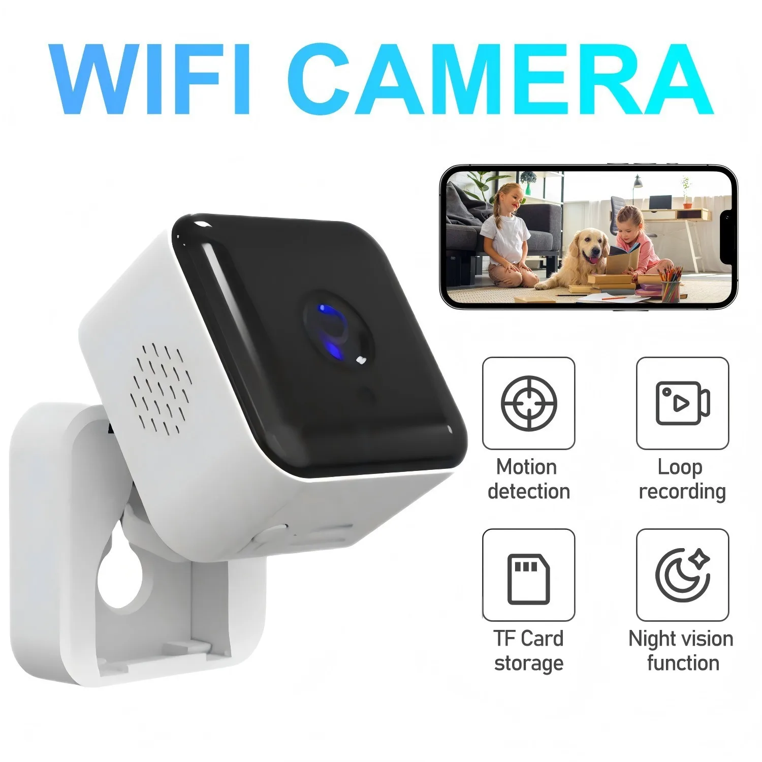 New Window Card‑Style Camera, HD Smart Wireless WiFi Surveillance Camera, Night Vision Remote Security Camera