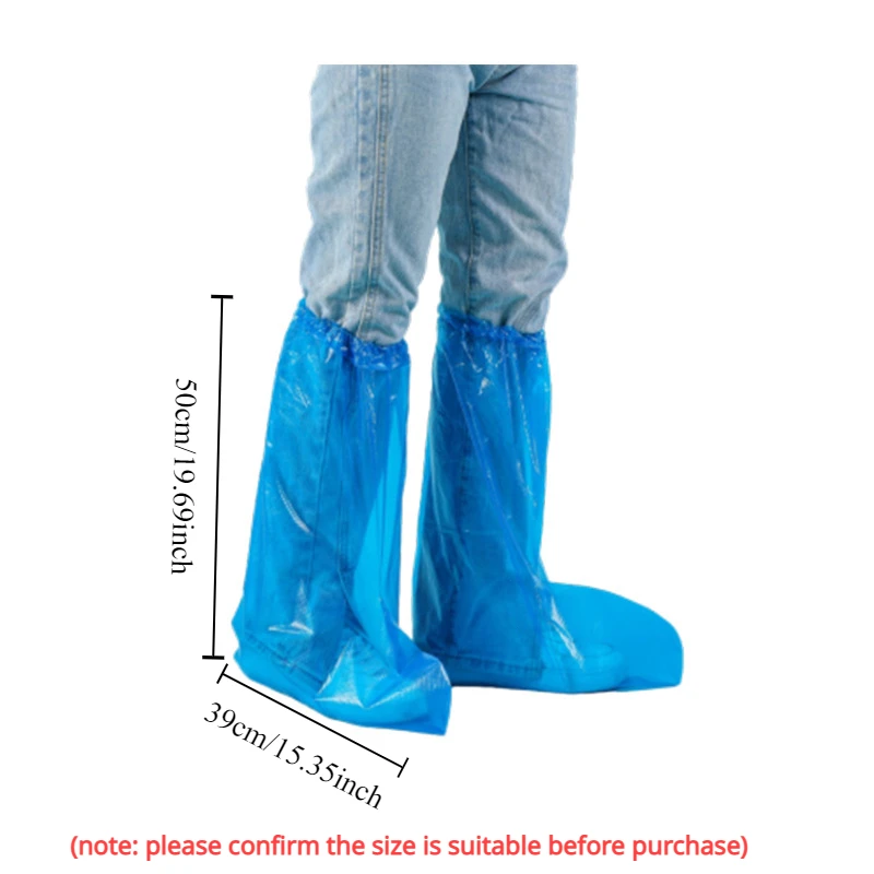 Disposable Plastic Shoe Covers Waterproof Shoe Covers Rain Thickened Long Footwear Boot Covers Shoes Cover Rain Waterproof