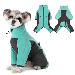 Winter Dog Jumpsuit Thicken Fleece Warm Dog Overalls for Small Dogs Reflective Windproof Puppy Clothes Adjustable Outdoor Jacket