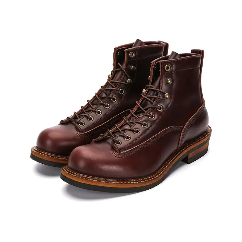 

Amekaji Wear American Vintage Work Shoes First Layer Cowhide Platform Boots Autumn Season Men and Women Paratrooper Boots