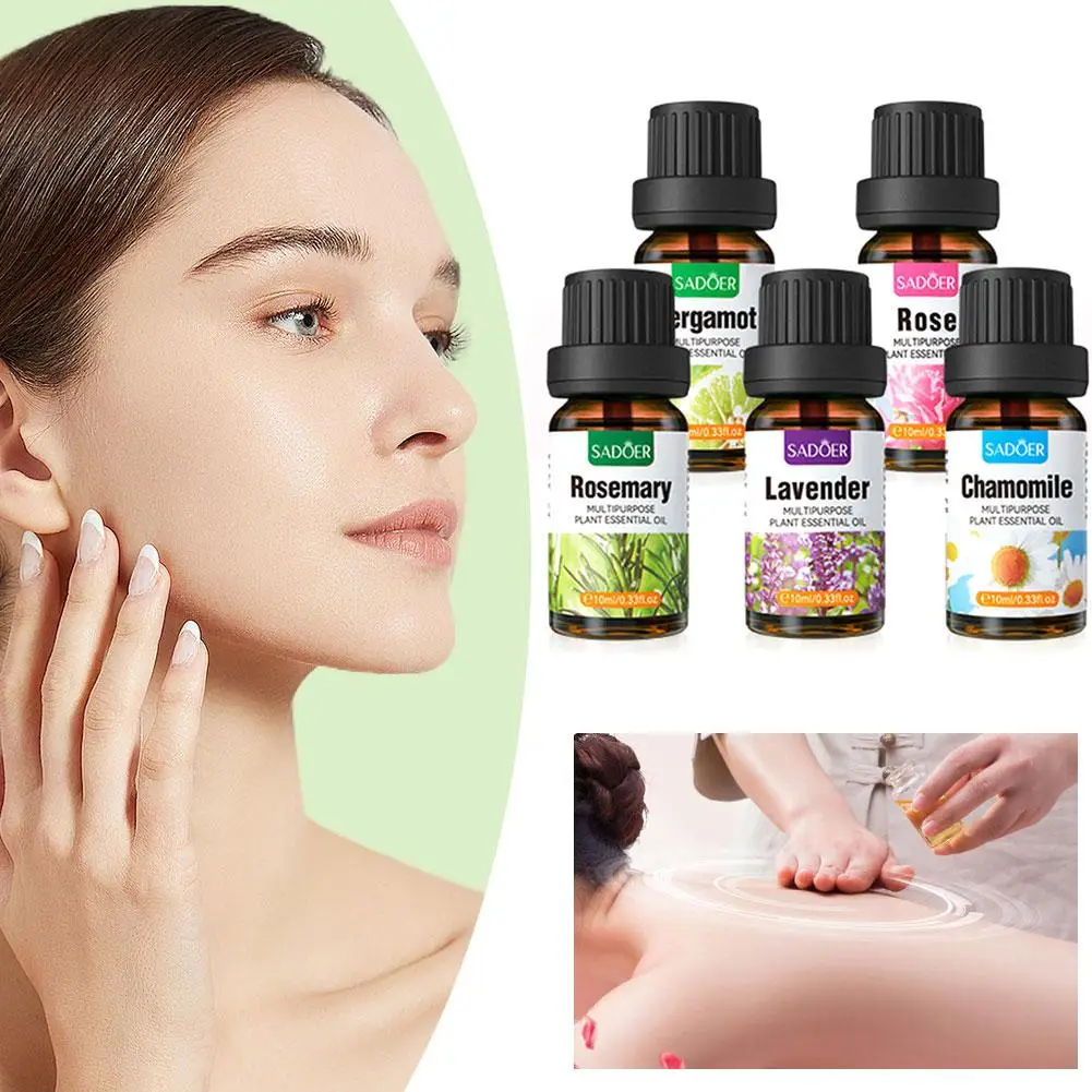 

10ml Essential Oils Chamomile Lavender Rose Bergamot Health Aroma Oil Diffuser Pure Body Supplies Making Rosemary Beauty Ca S7C8